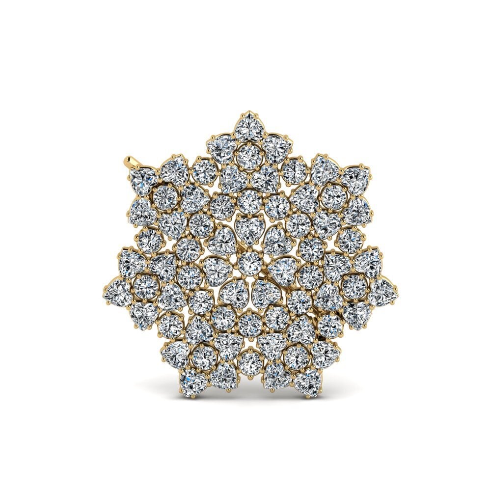 14k Yellow Gold Heart Brooch Uyehara
