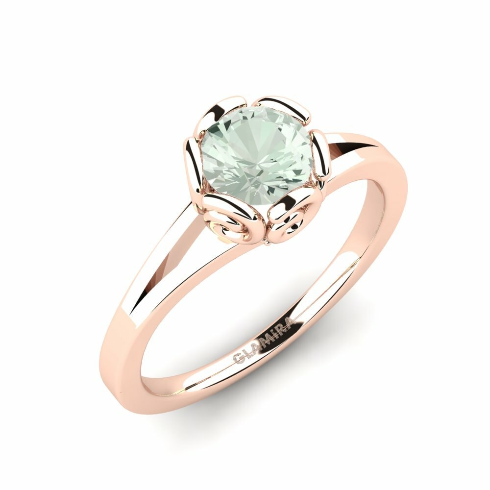 Design Solitaire 綠紫晶 訂婚戒指 Uzella