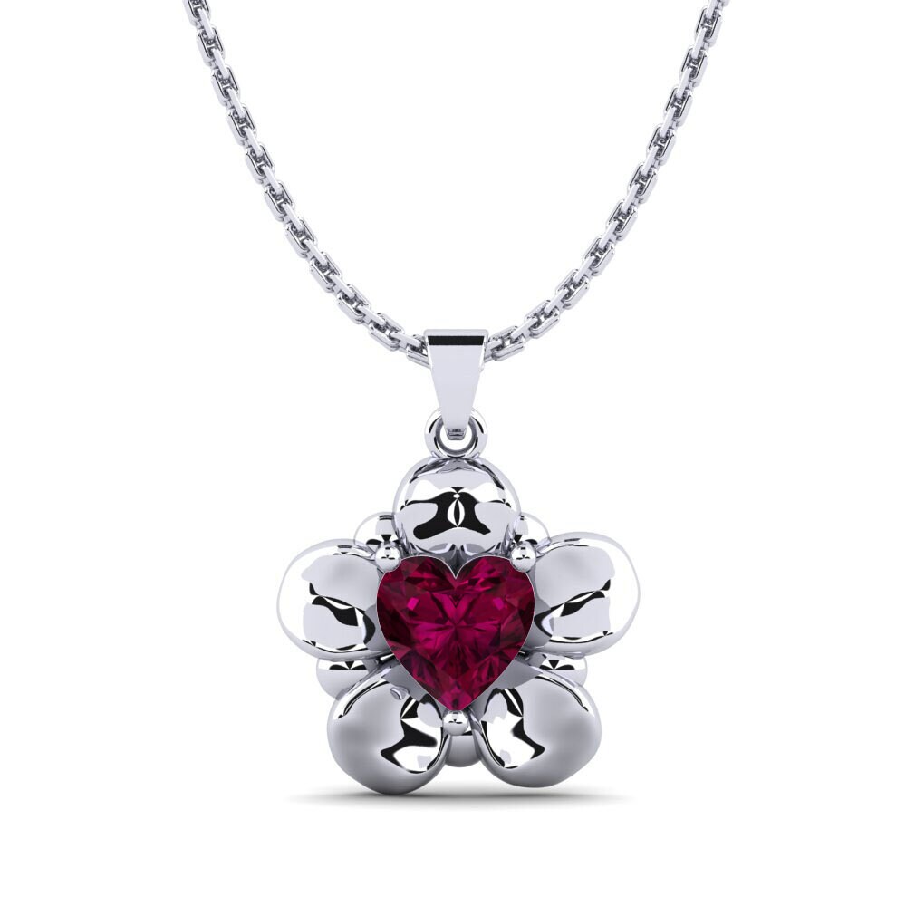 Trái Tim Đá Rhodolite Mặt dây chuyền nữ Vabortif