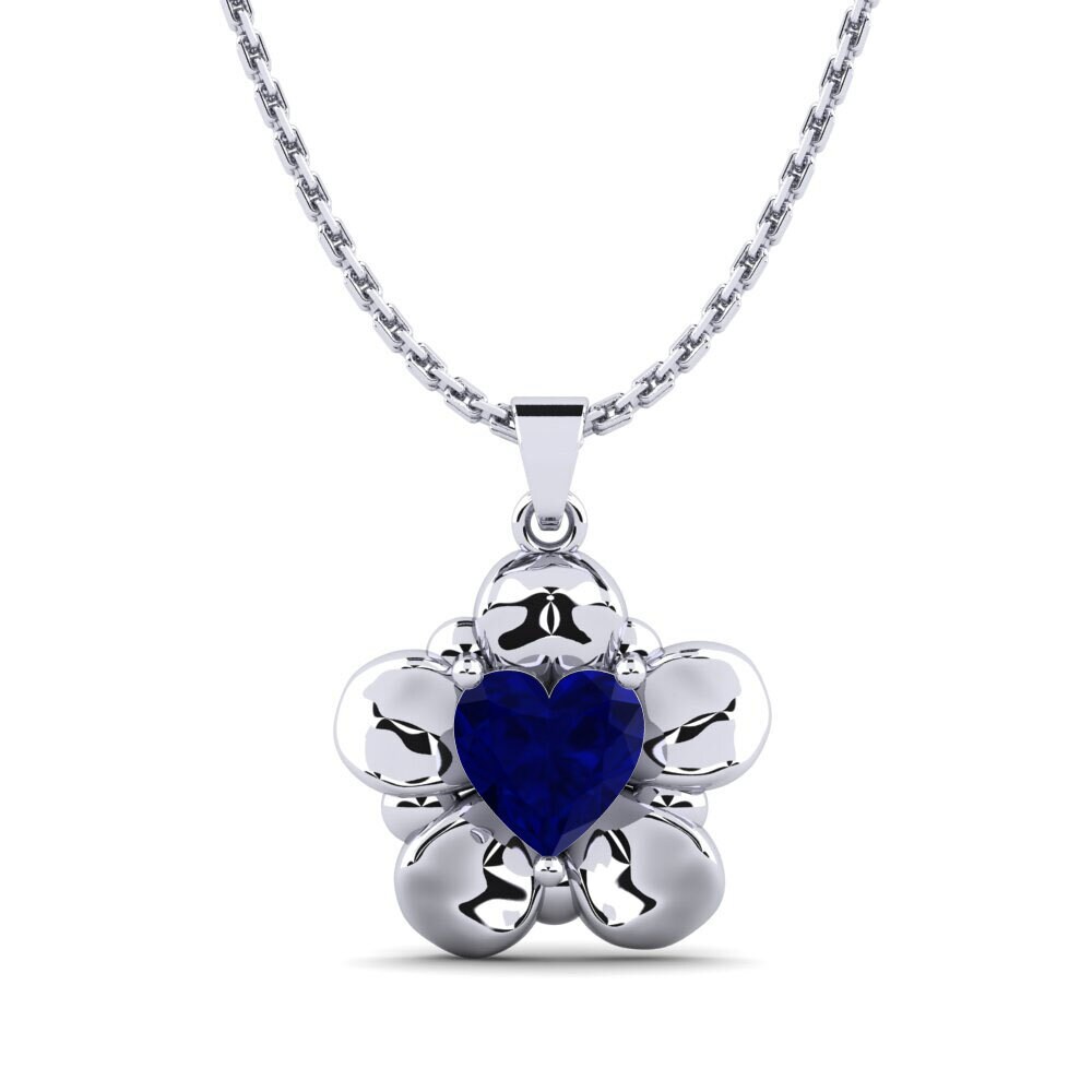 Trái Tim Đá Sapphire Mặt dây chuyền nữ Vabortif