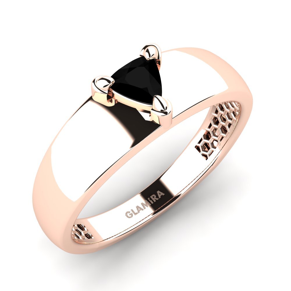Oro Rosso 375 Onice Nero Anello da uomo Vacanza
