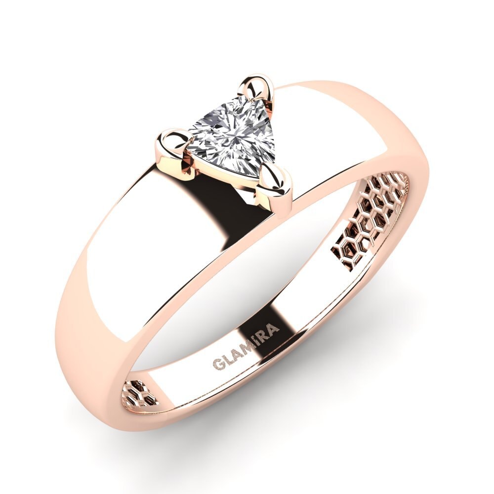 14k Oro Rosa Diamante Anillo de Hombre Vacanza