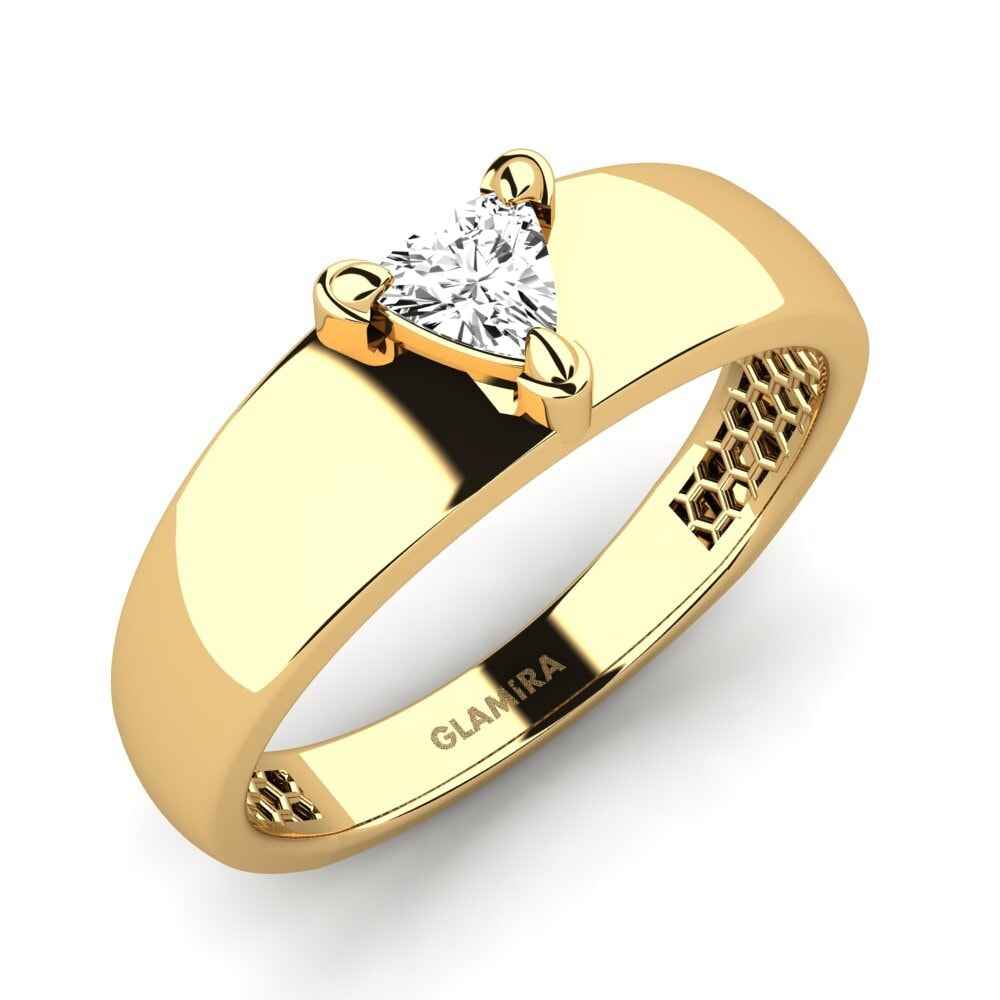 Oro Giallo 585 Moissanite Anello da uomo Vacanza