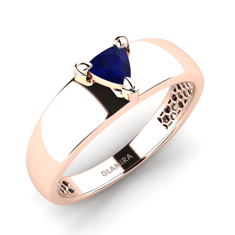 Oro Rosso 750 Zaffiro Anello da uomo Vacanza