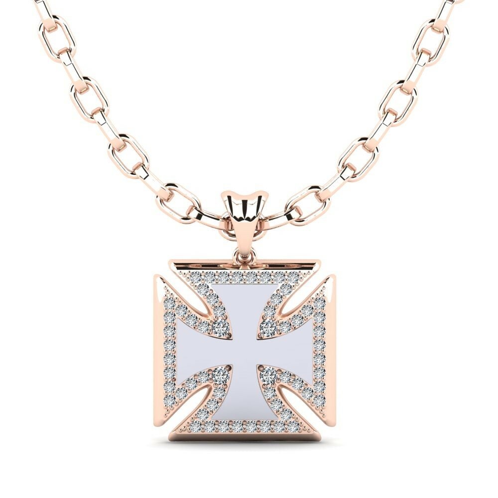 14k Oro Rosa & Blanco Colgante para hombre Valentinianus