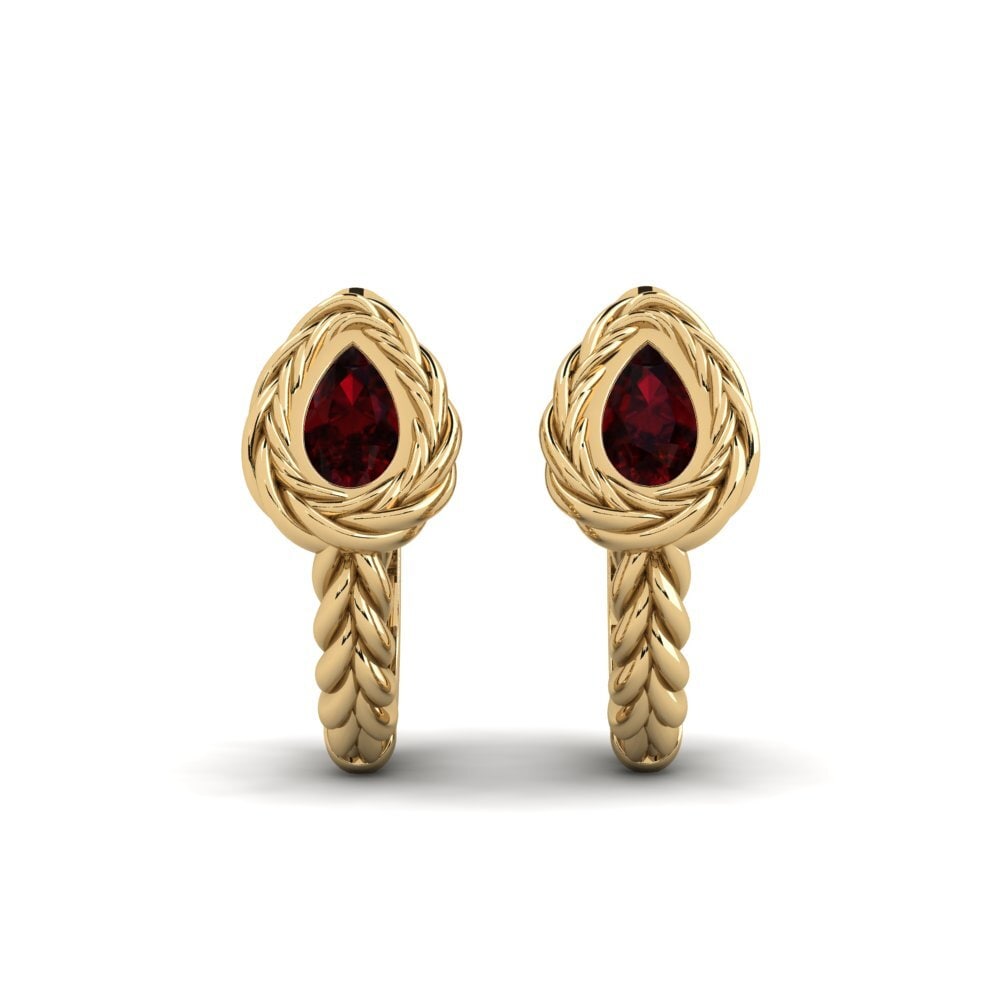 Poire Grenat Boucle d'oreille femme Valentinos