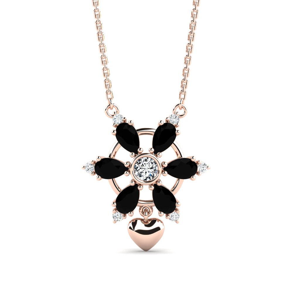 Pear Black Sapphire Women's Necklace Valeria
