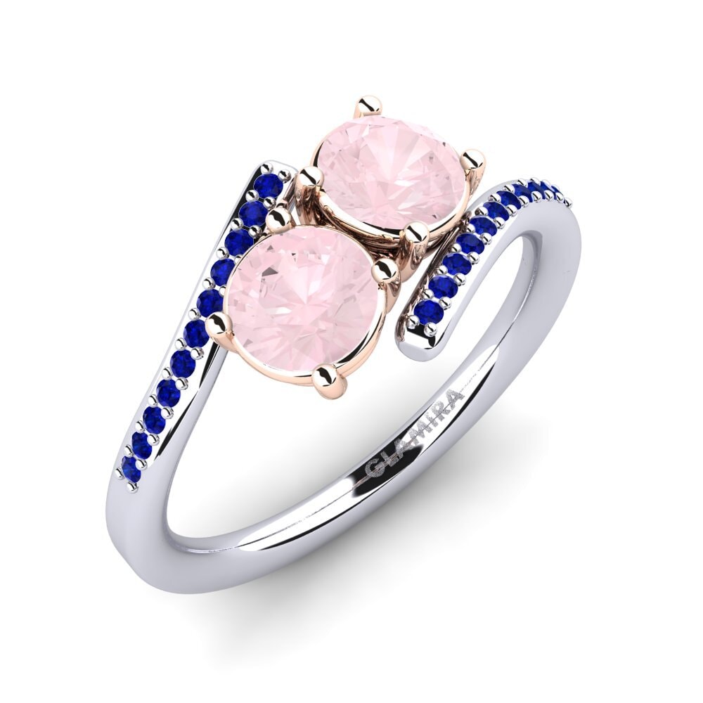 18K White & Rose Gold Rose Quartz Ring Valeska