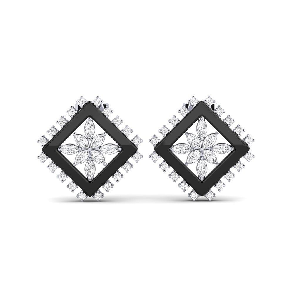 925 Prata de lei diamante-safira Brincos Feminino Vanetten