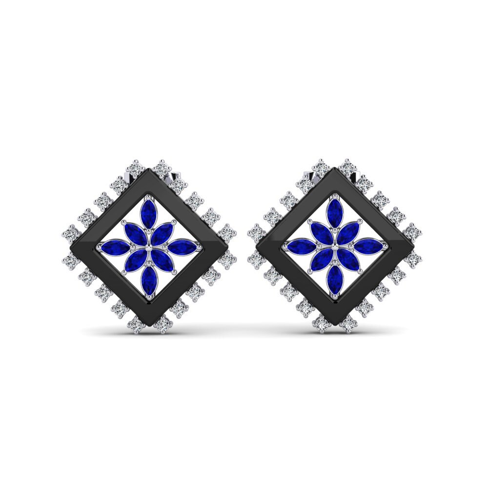 White Silver Sapphire Women's Earring Vanetten