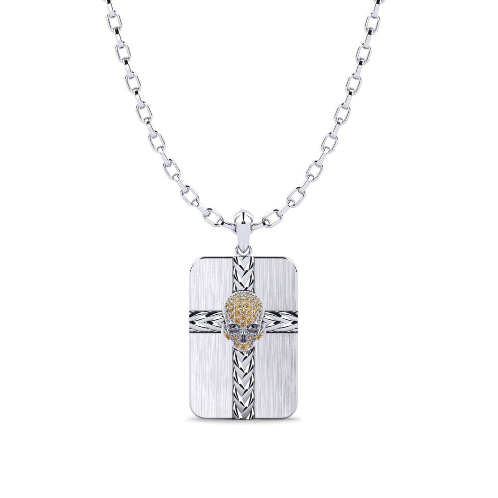 Redondo Diamante café Colgante para hombre Vanguard