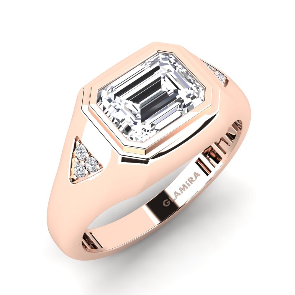 Oro Rosso 375 Diamante cresciuto in laboratorio Anello da uomo Vanhoy