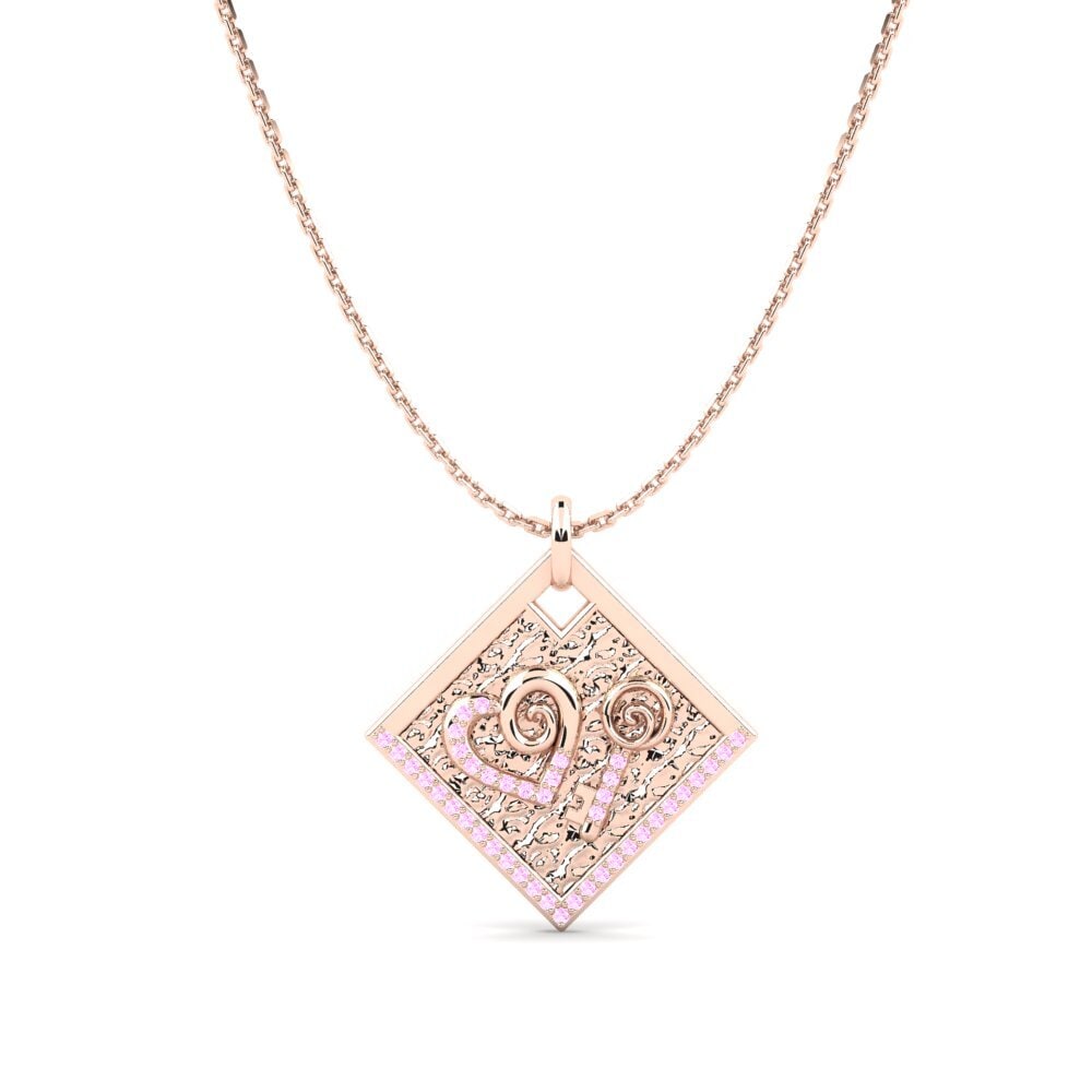 18ct Rose Gold Pink Sapphire Women's Pendant Vapen