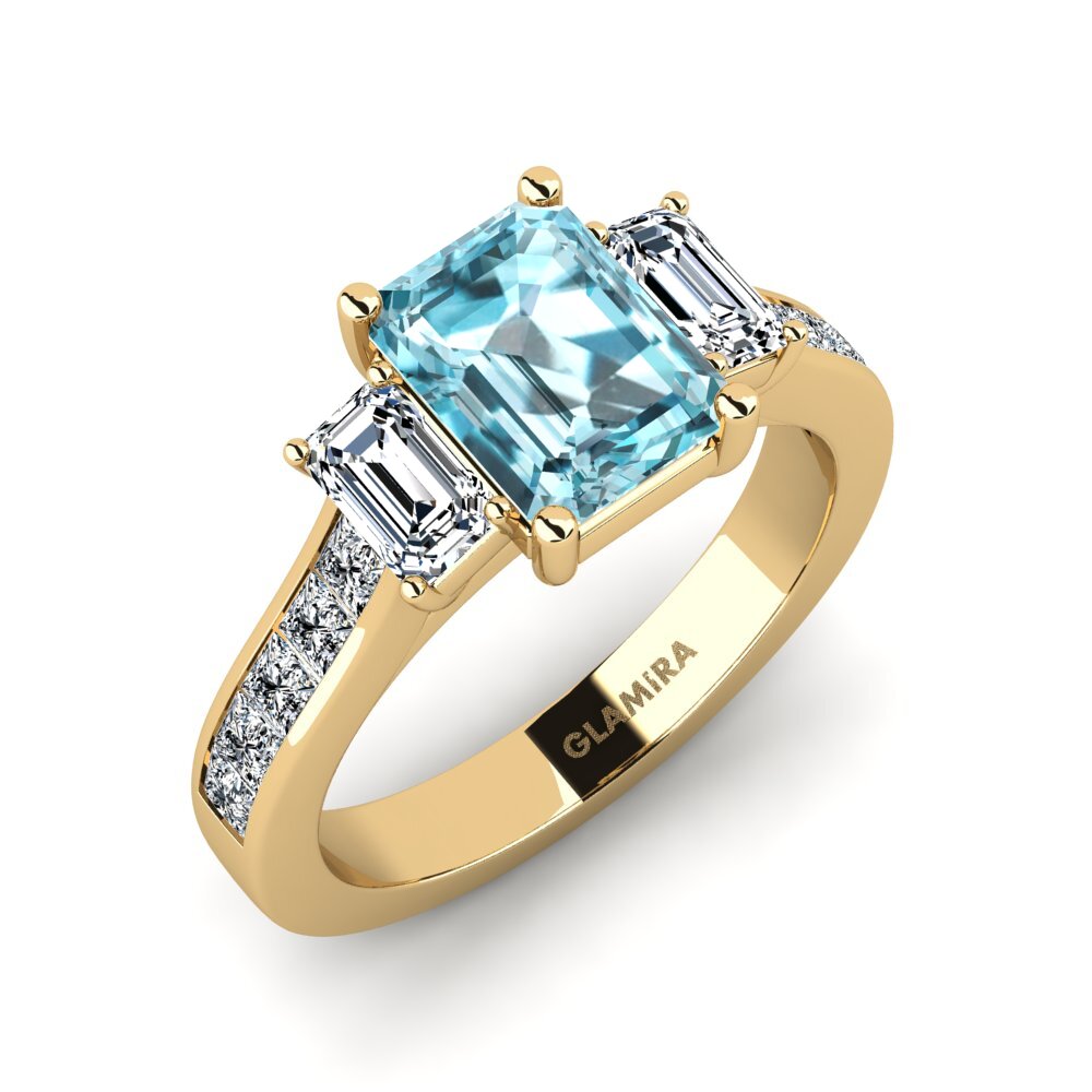 Blue Zircon Engagement Ring Vapha