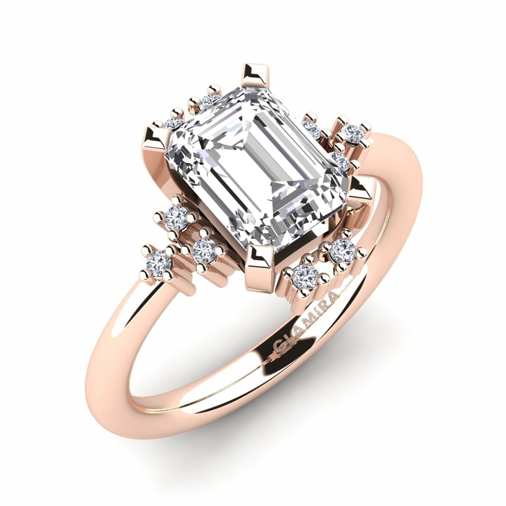 Side-Stone Engagement Rings GLAMIRA Varese 585 Rose Gold Diamond
