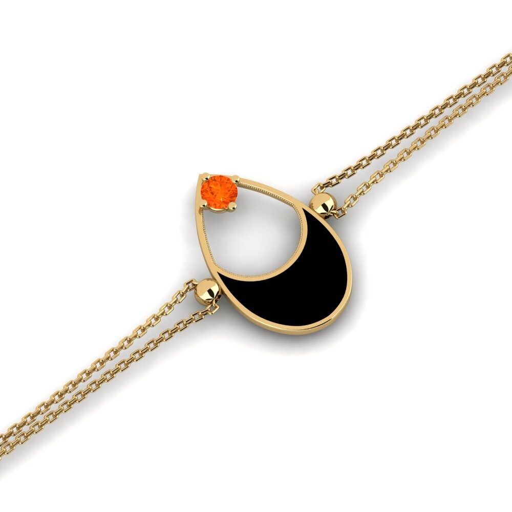 14k Oro Amarillo Ópalo Fuego Pulsera de Mujer Varrors