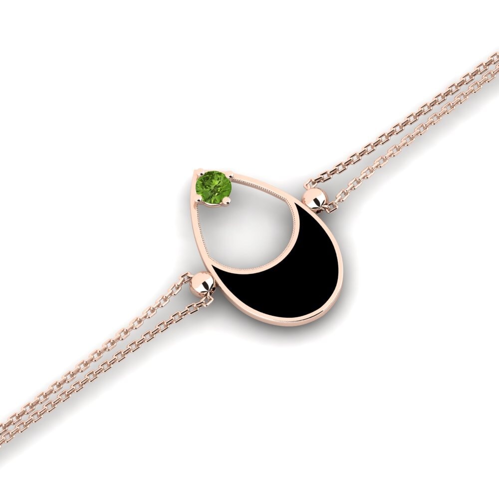 9ct Rose Gold Peridot Women's Bracelet Varrors