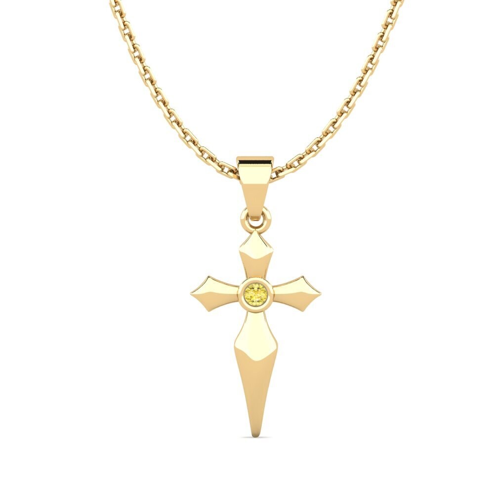 Yellow Sapphire Women's Pendant Vaskendsky