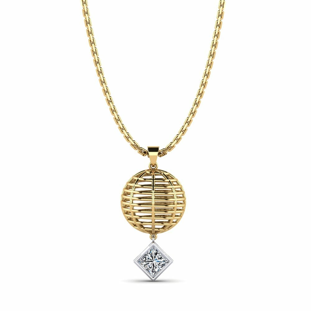14k Oro Amarillo & Blanco Colgante de Mujer Vautour