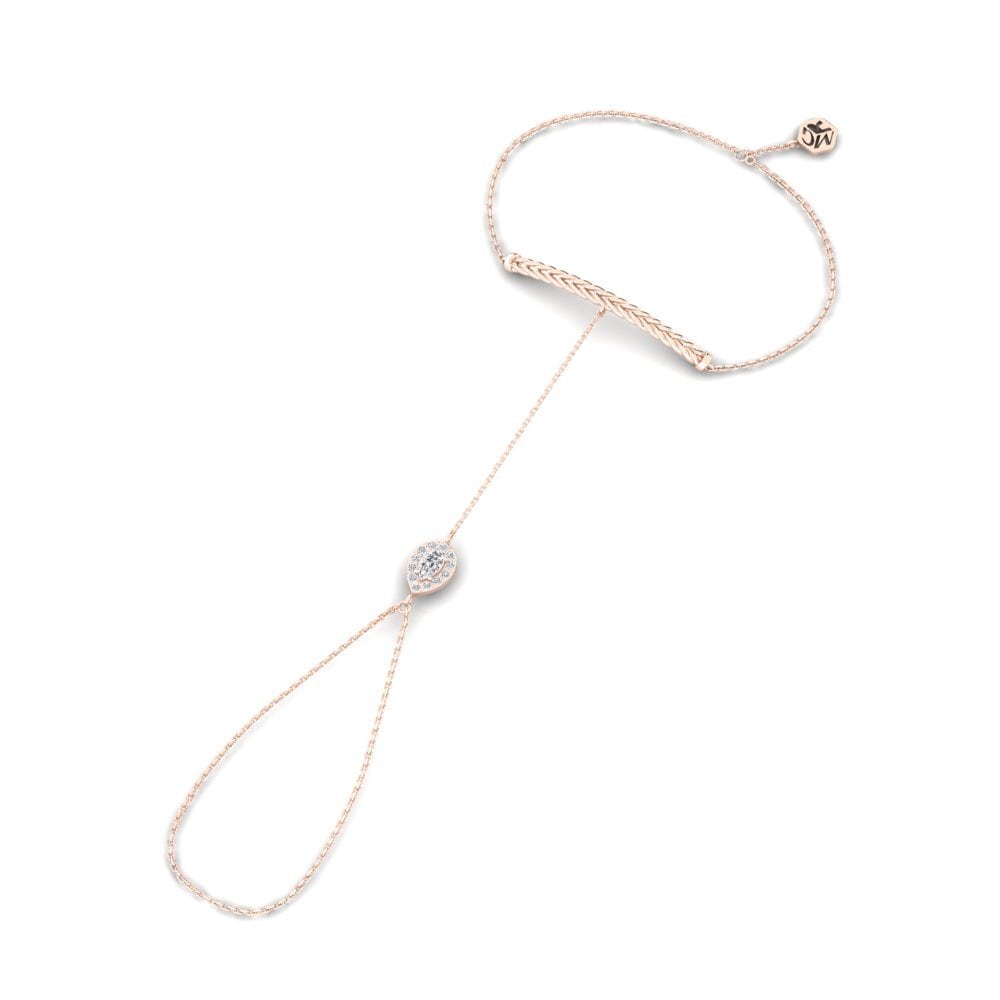Or rose 14k Diamant Bracelet de main Vaxt