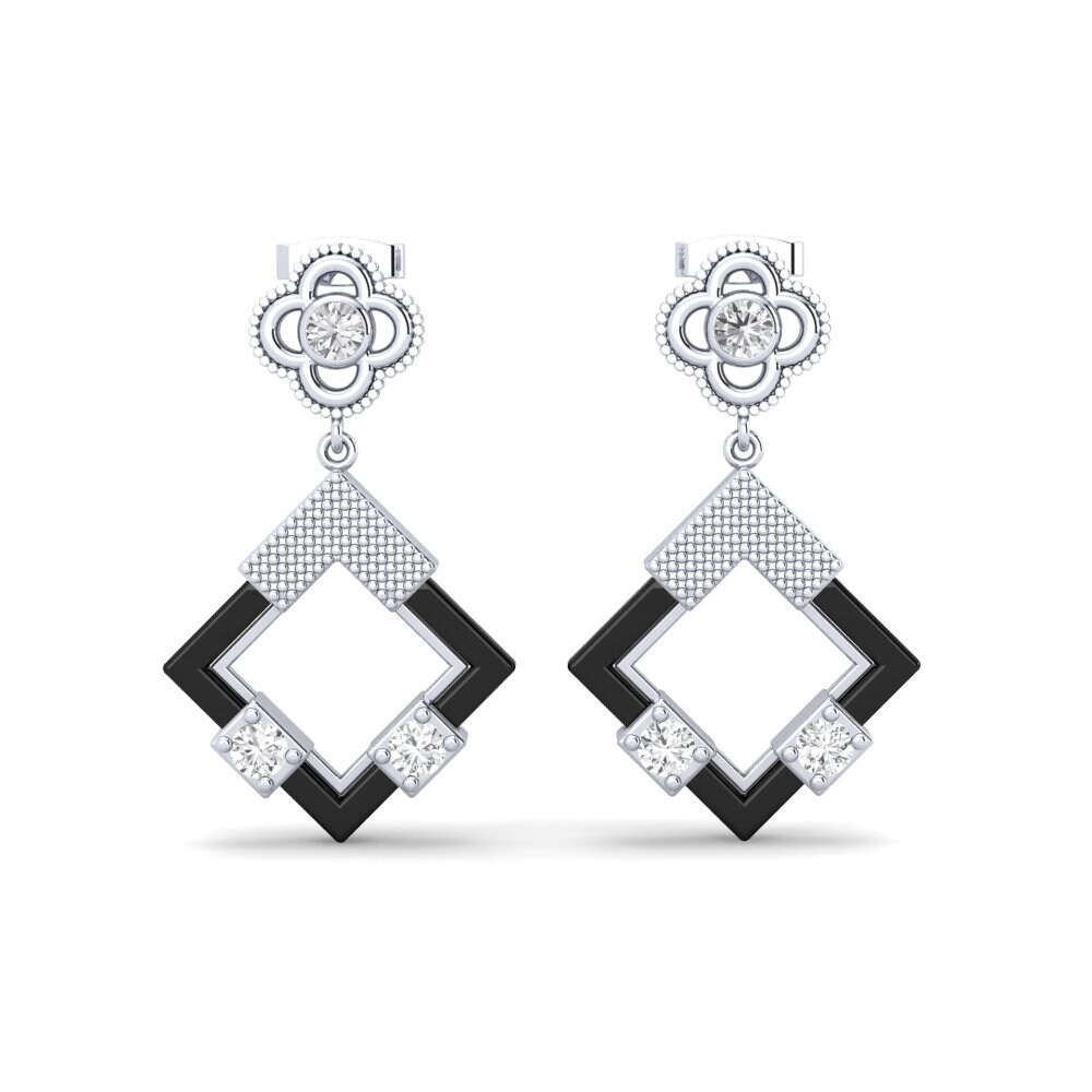 925 Prata de lei diamante-safira Brincos Feminino Veale