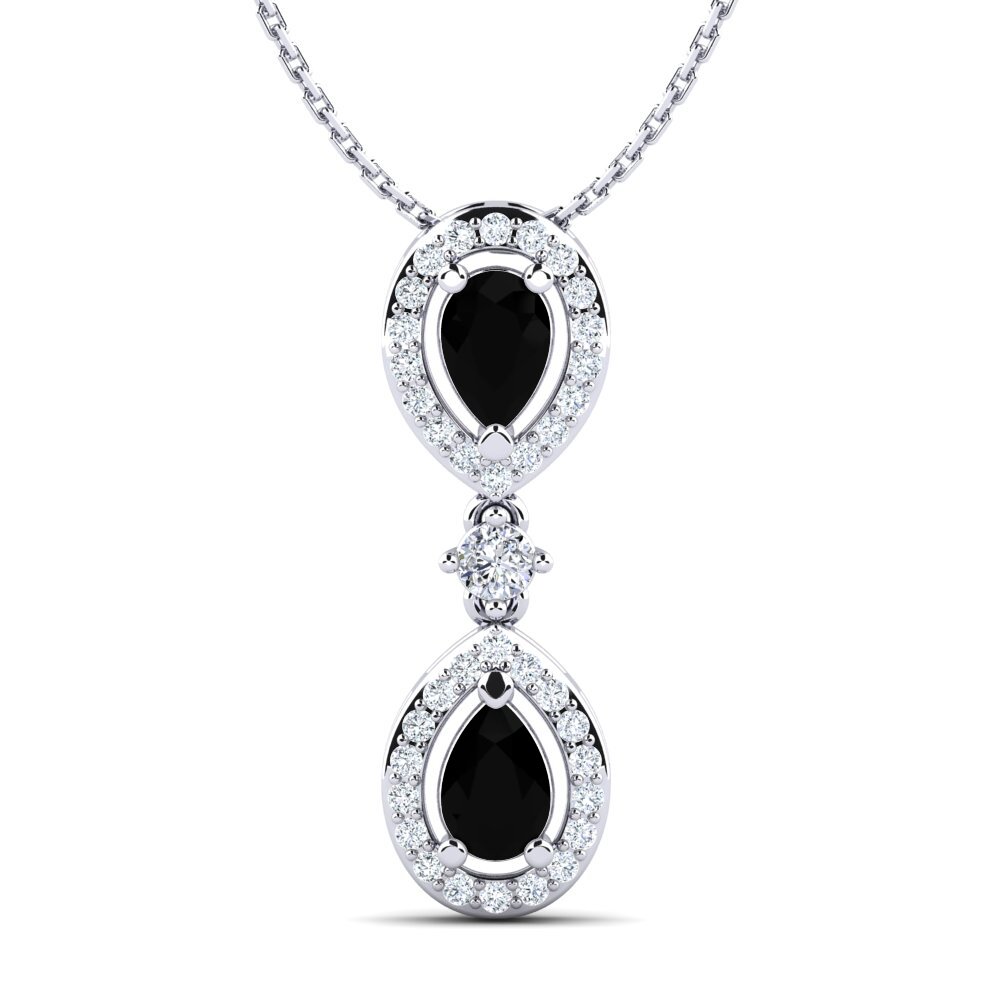 Pear Black Sapphire Women's Pendant Vedia