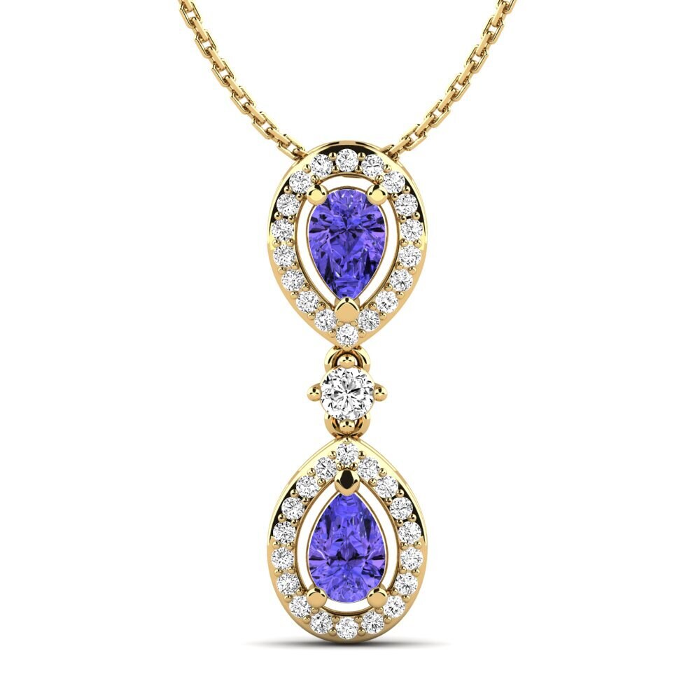 Gelbgold 585 Tansanit Damen anhänger Vedia