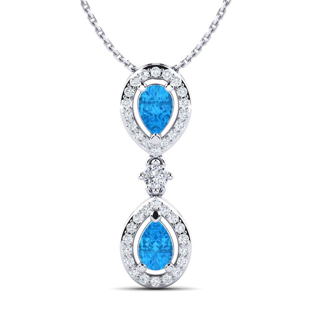 Pear Blue Topaz Women's Pendant Vedia