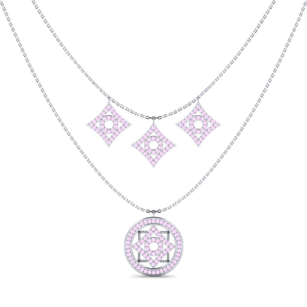 Zafiro Rosado Collar de Mujer Veepa