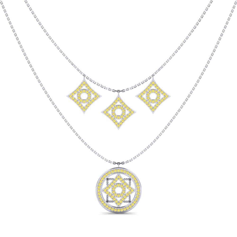 Zafiro amarillo Collar de Mujer Veepa