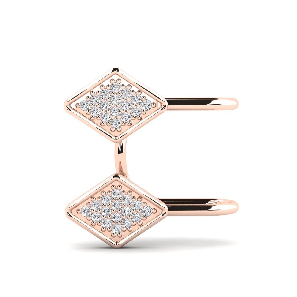 14k Oro Rosa Diamante cultivado en laboratorio Pendiente de mujer Vehement