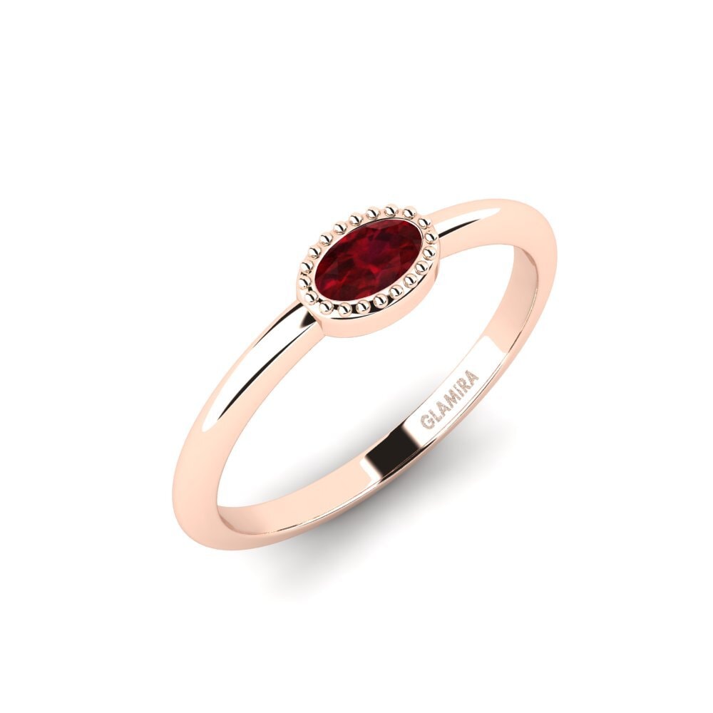 14ct Rose Gold Ruby Engagement Ring Velani