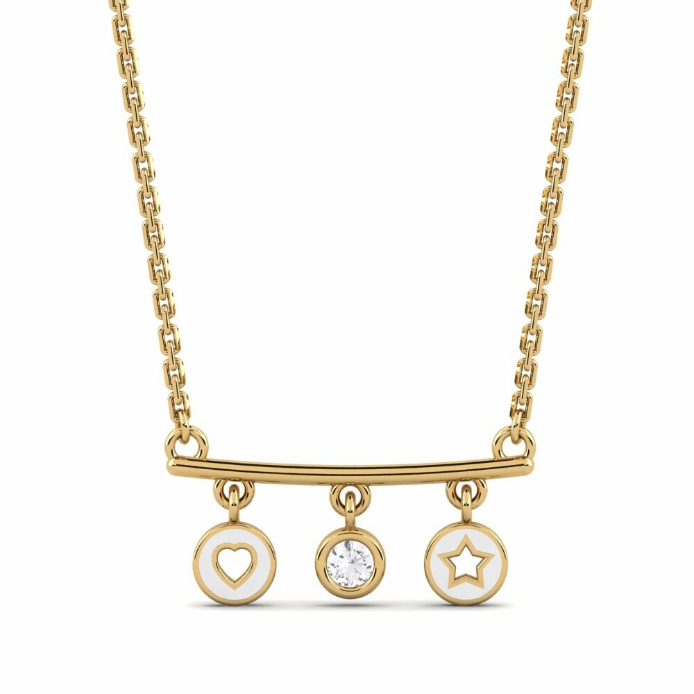 Vàng 9K Đá Sapphire Trắng Dây chuyền nữ Velloc
