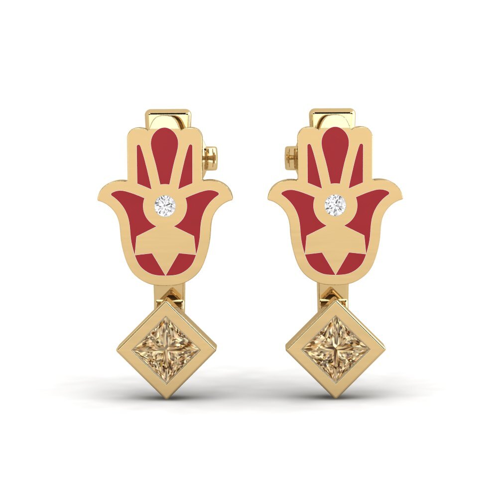 Studs Brown Diamond Earrings