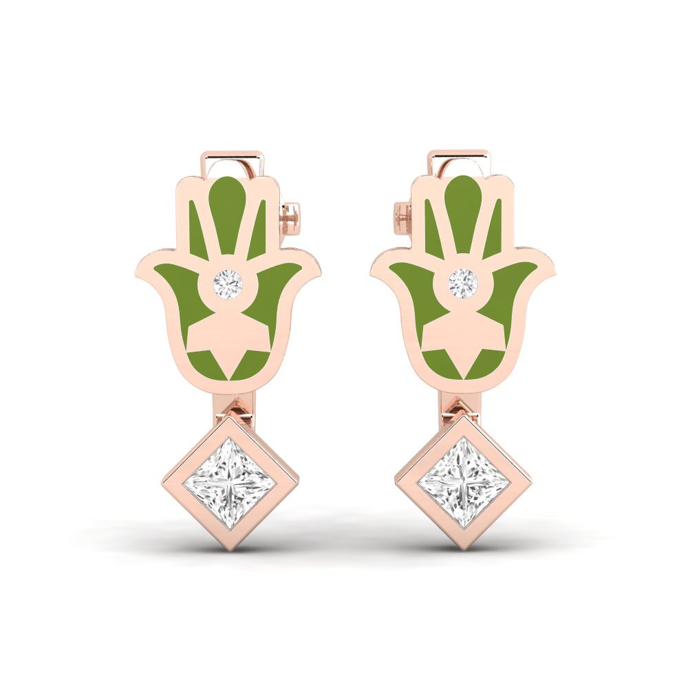 Pendientes 18k Oro Rosa Pendientes de botón