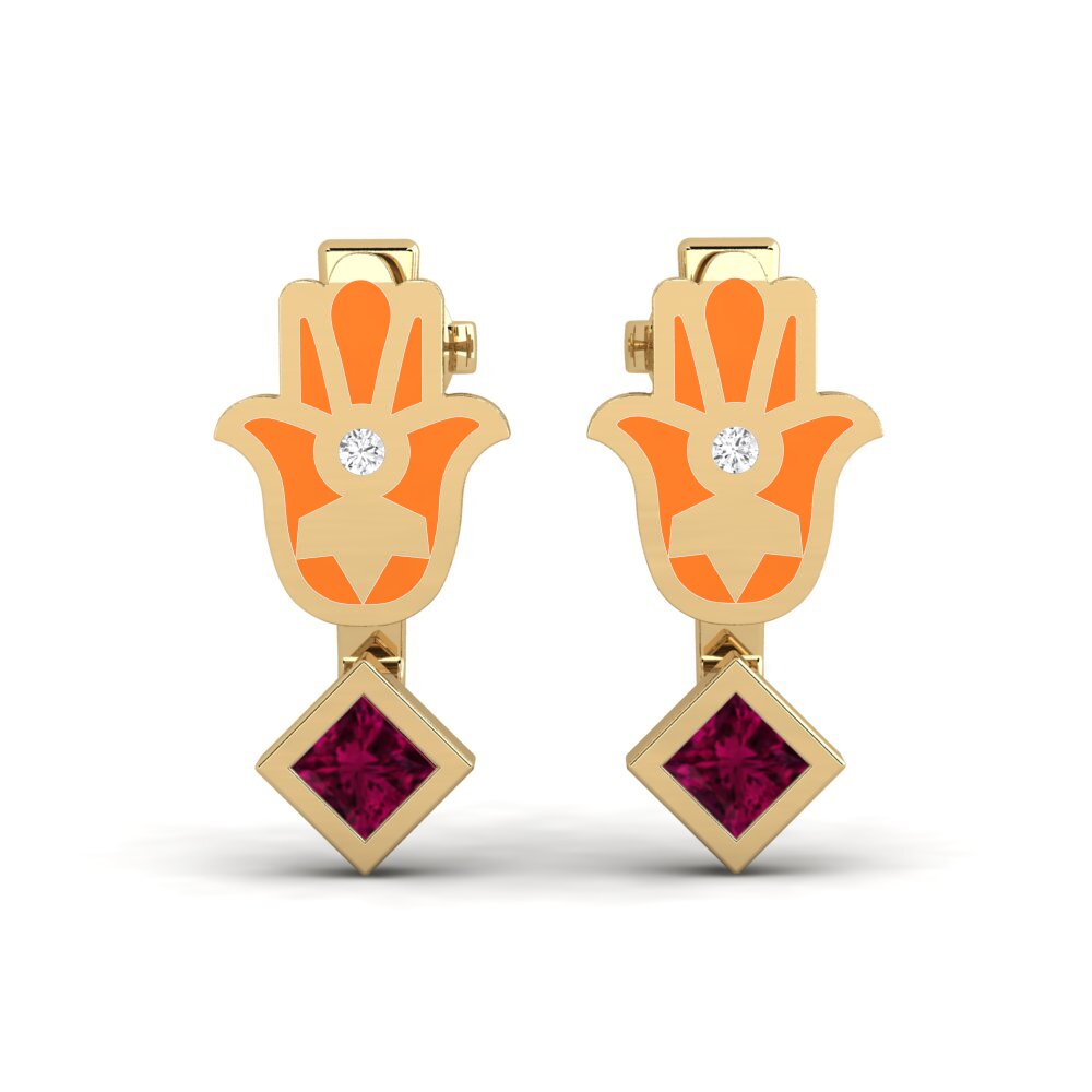 Studs Rhodolite Garnet Earrings