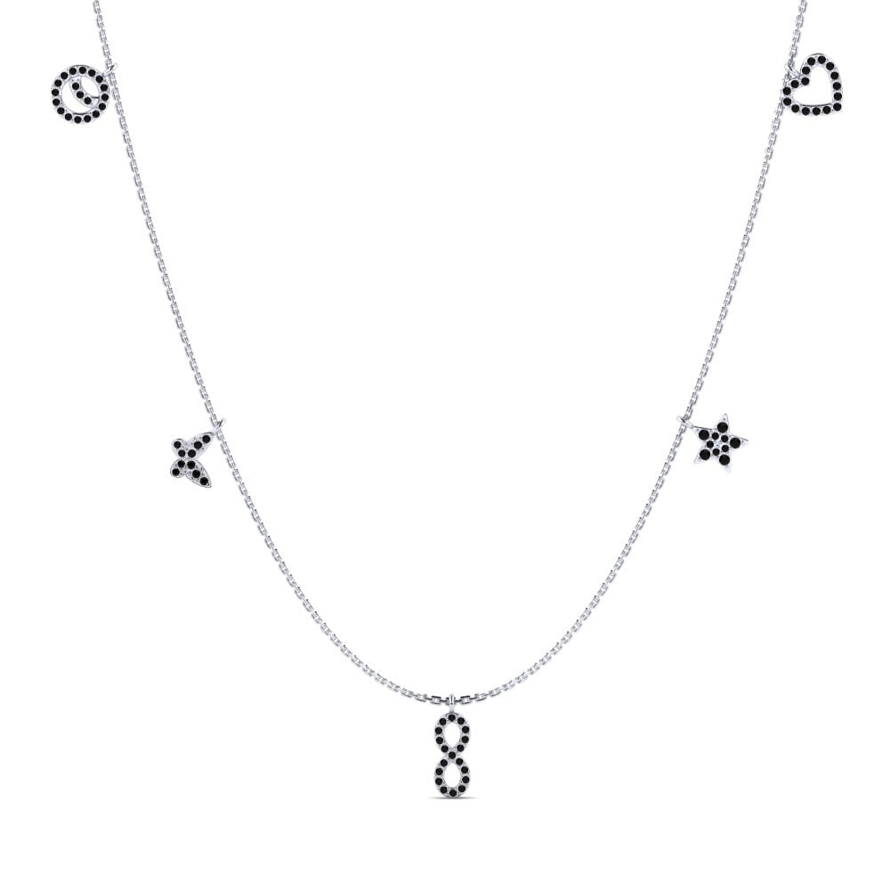 Black Sapphire Women's Necklace Velvet
