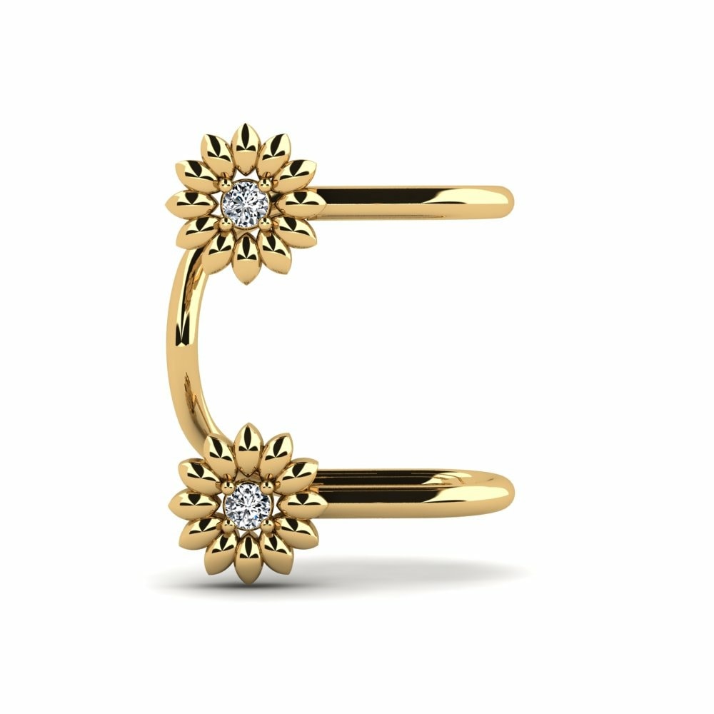 Brazalete de oreja Ear Cuffs Pendientes Venerer Oro Amarillo 375 Cristal de Swarovski