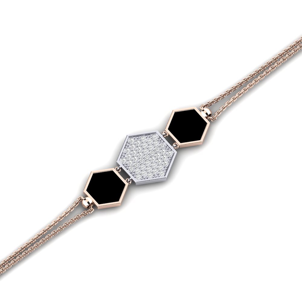 9ct Rose & White Gold White sapphire Women's Bracelet Venta