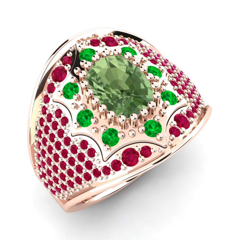 Zafiro Verde Anillo Venus