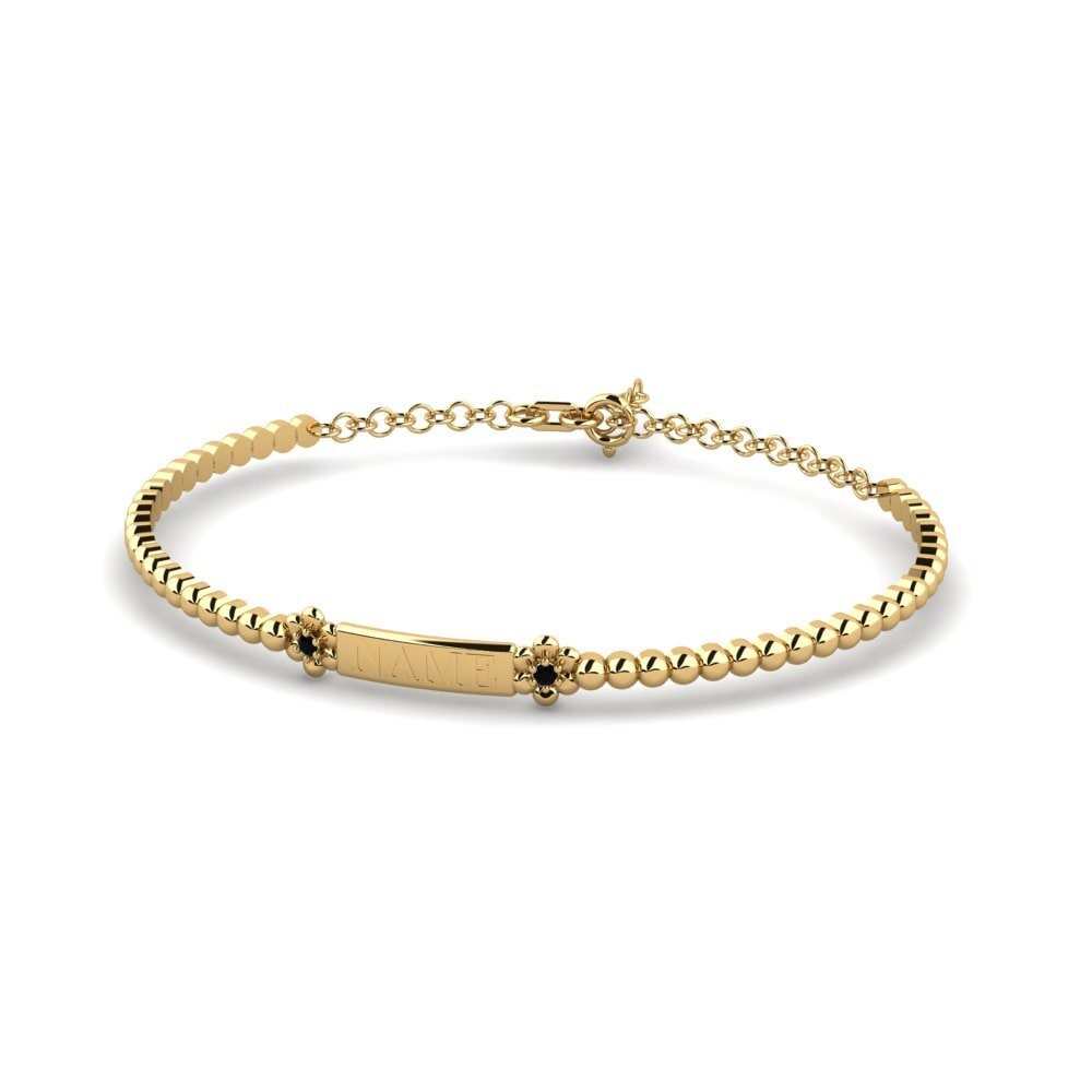 14ct Yellow Gold Black Diamond Women's Bracelet Verdoiment