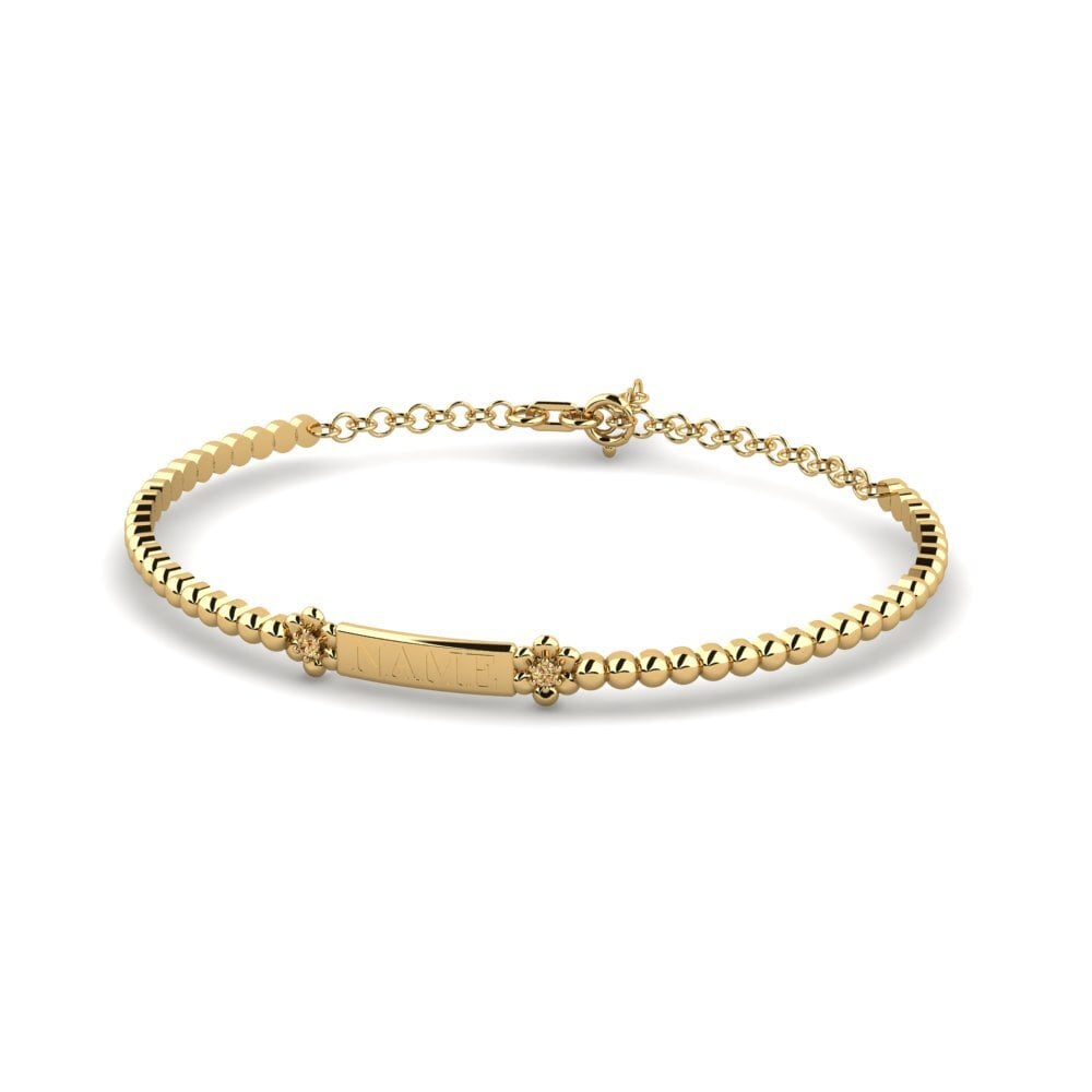 14ct Yellow Gold Brown Diamond Women's Bracelet Verdoiment