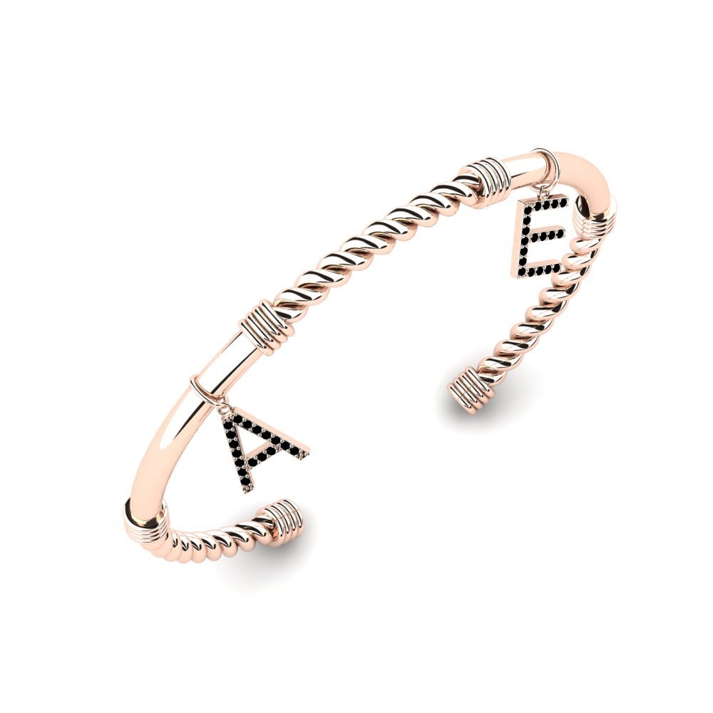 14ct Rose Gold Black Sapphire Women's Bracelet Vernice