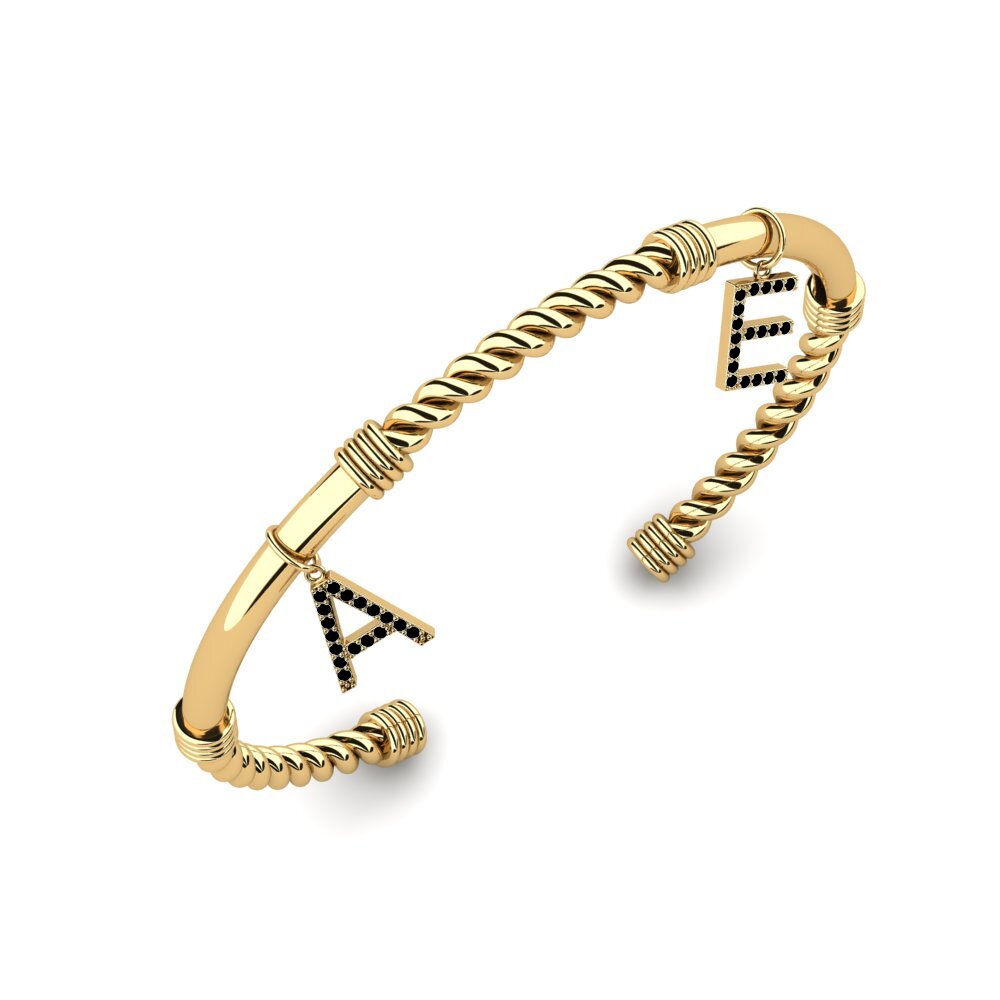 14ct Yellow Gold Black Sapphire Women's Bracelet Vernice