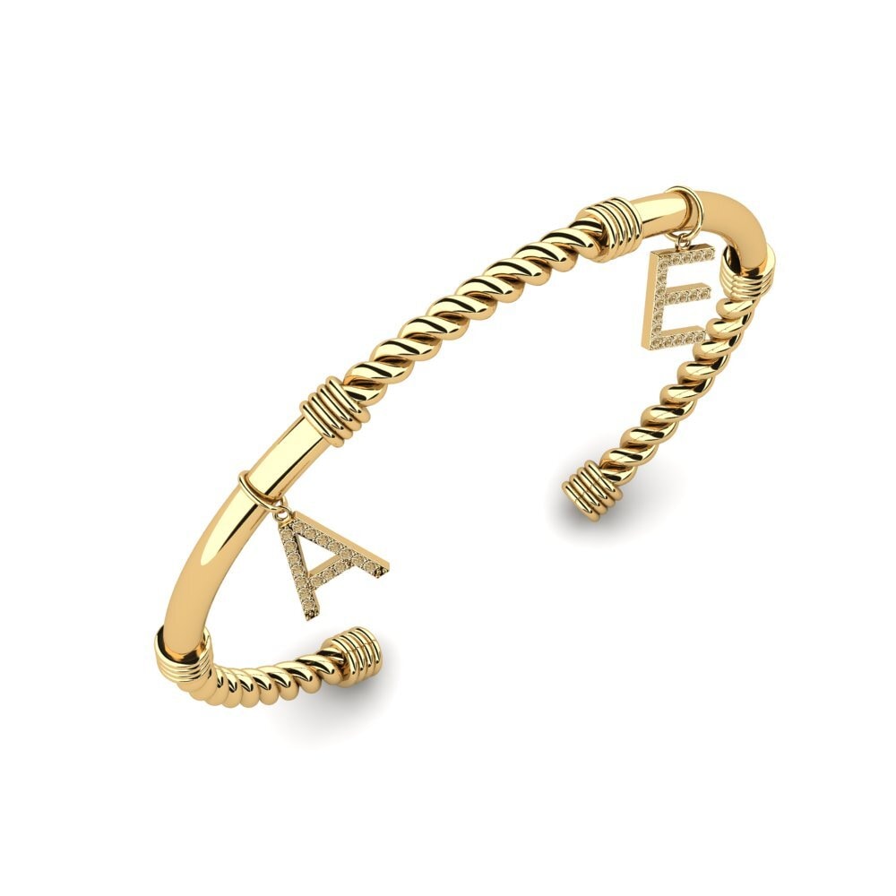 14ct Yellow Gold Brown Diamond Women's Bracelet Vernice