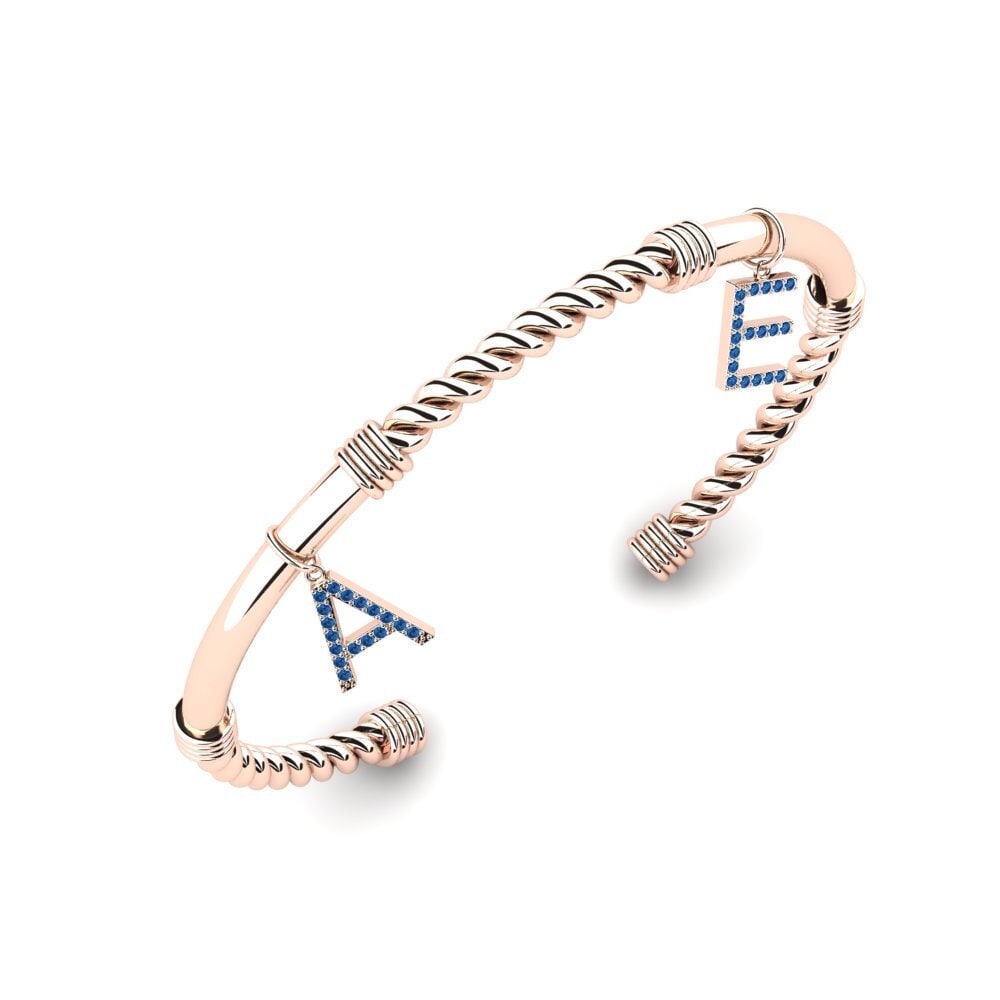 14ct Rose Gold Dark Blue Zirconia Women's Bracelet Vernice