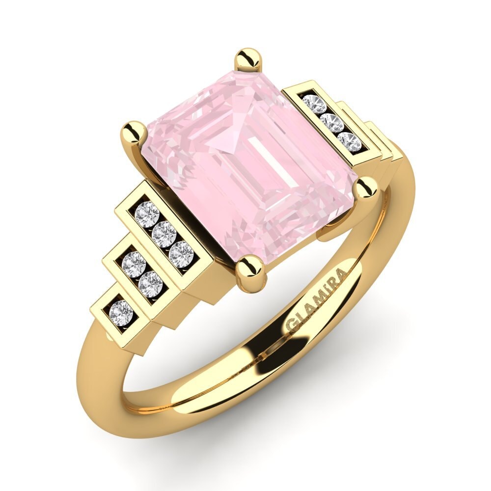 14k Oro Amarillo Anillo de compromiso Verona