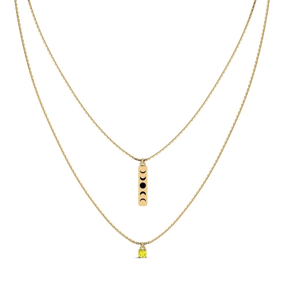 Gele Diamant Ketting Verso
