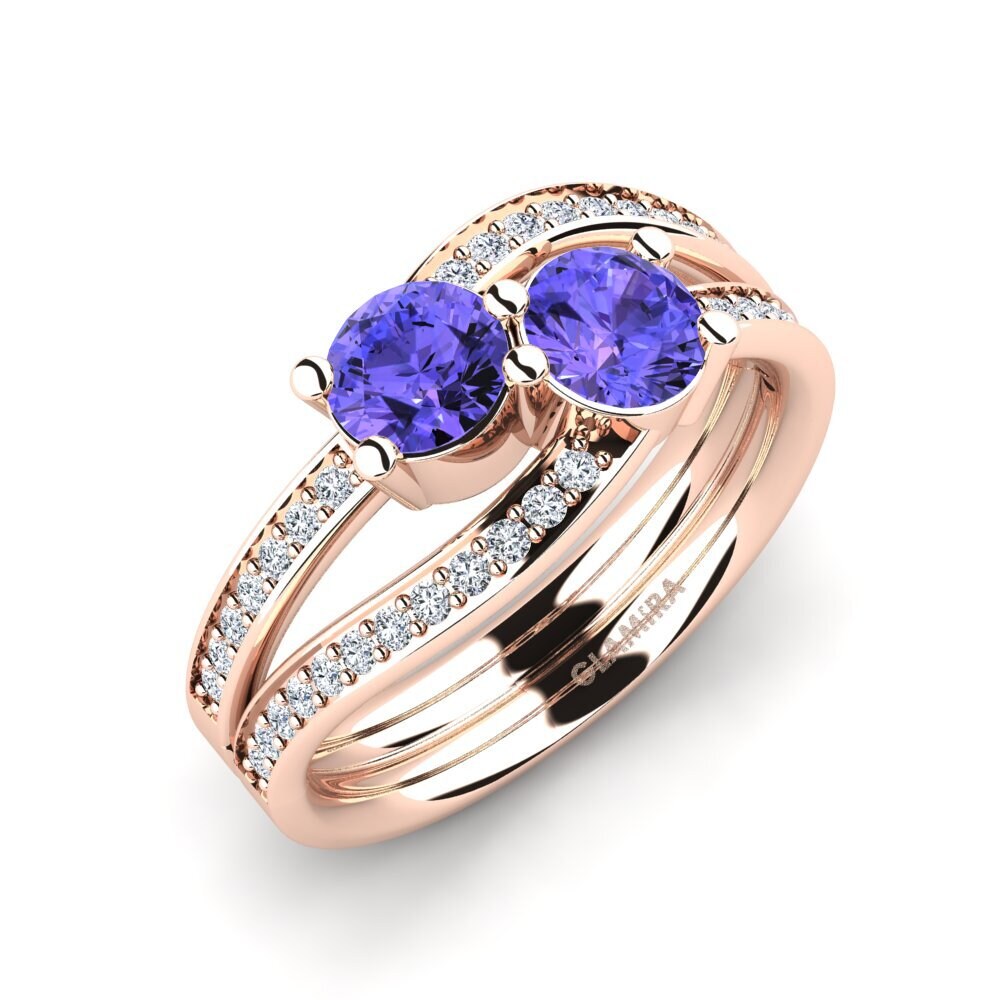 14ct Rose Gold Tanzanite Ring Veruca