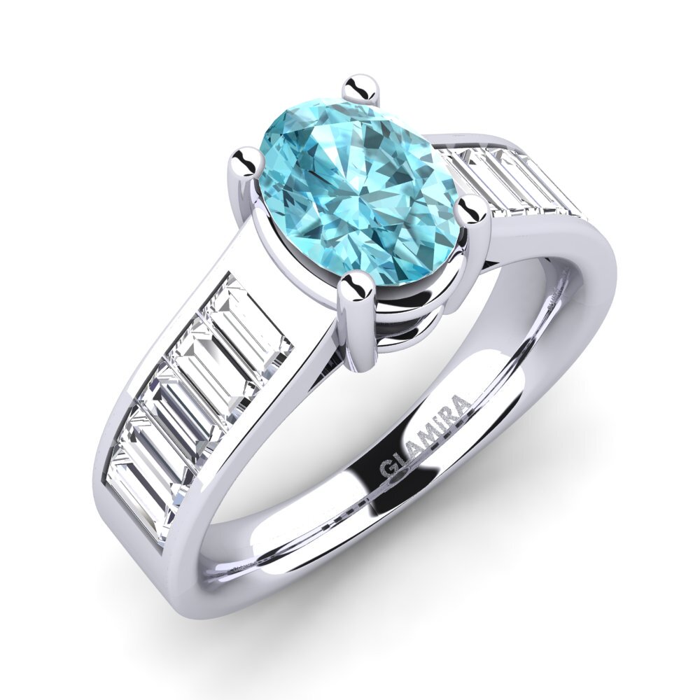 Blue Zircon Engagement Ring Vesa